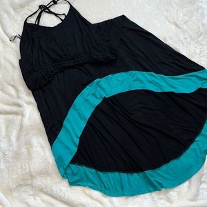 Forever21 maxi dress black and teal sz 2x.